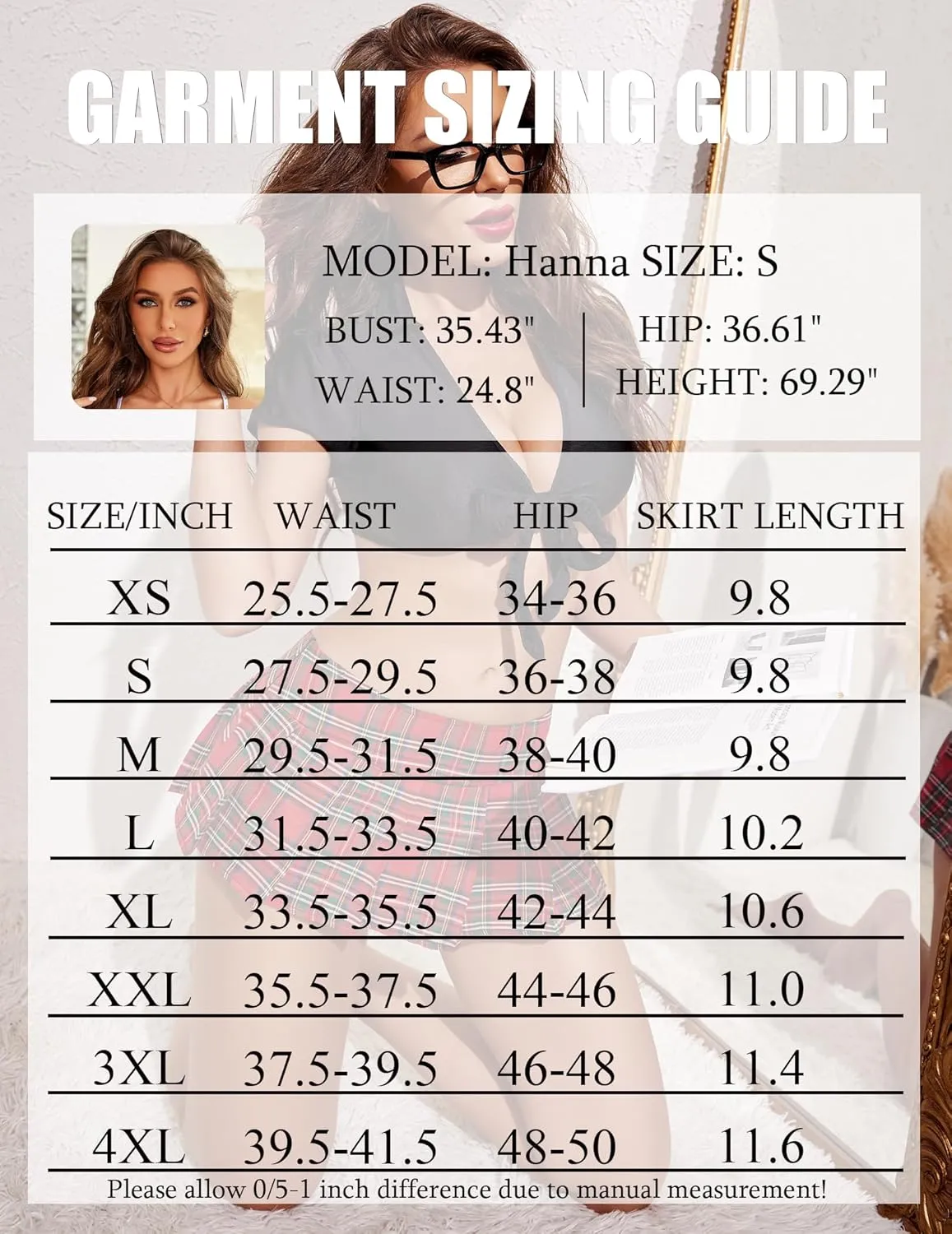 Avidlove Pleated Skirts for Women Sexy Costume Lingerie Mini Plaid Skirt Role Play Schoolgirl Outfits
