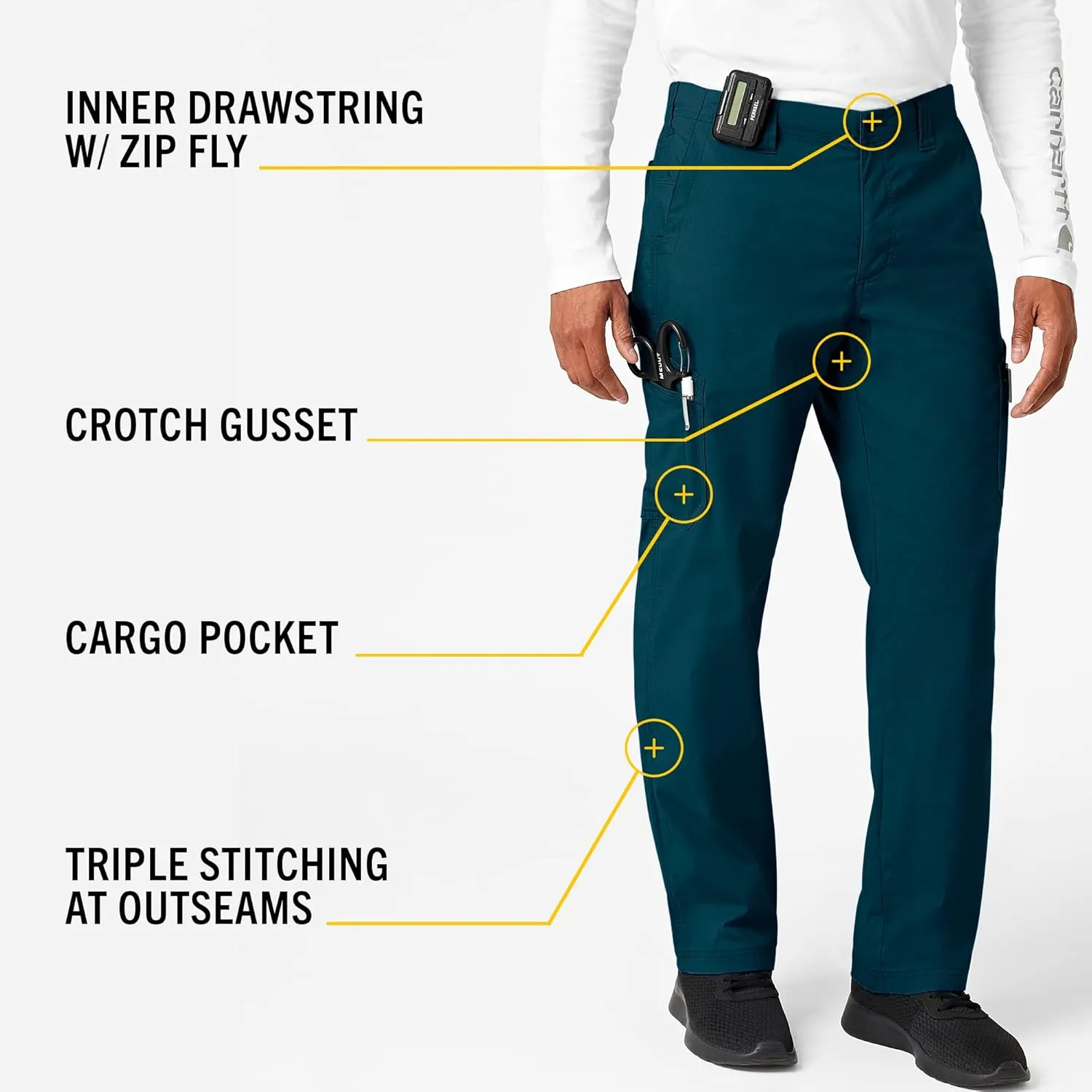 Carhartt Scrubs C55106 Men's Force Modern Fit Twill Straight Leg Pant