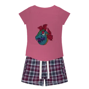 Carnevorenip Women's Sleepy Tee and Flannel Short