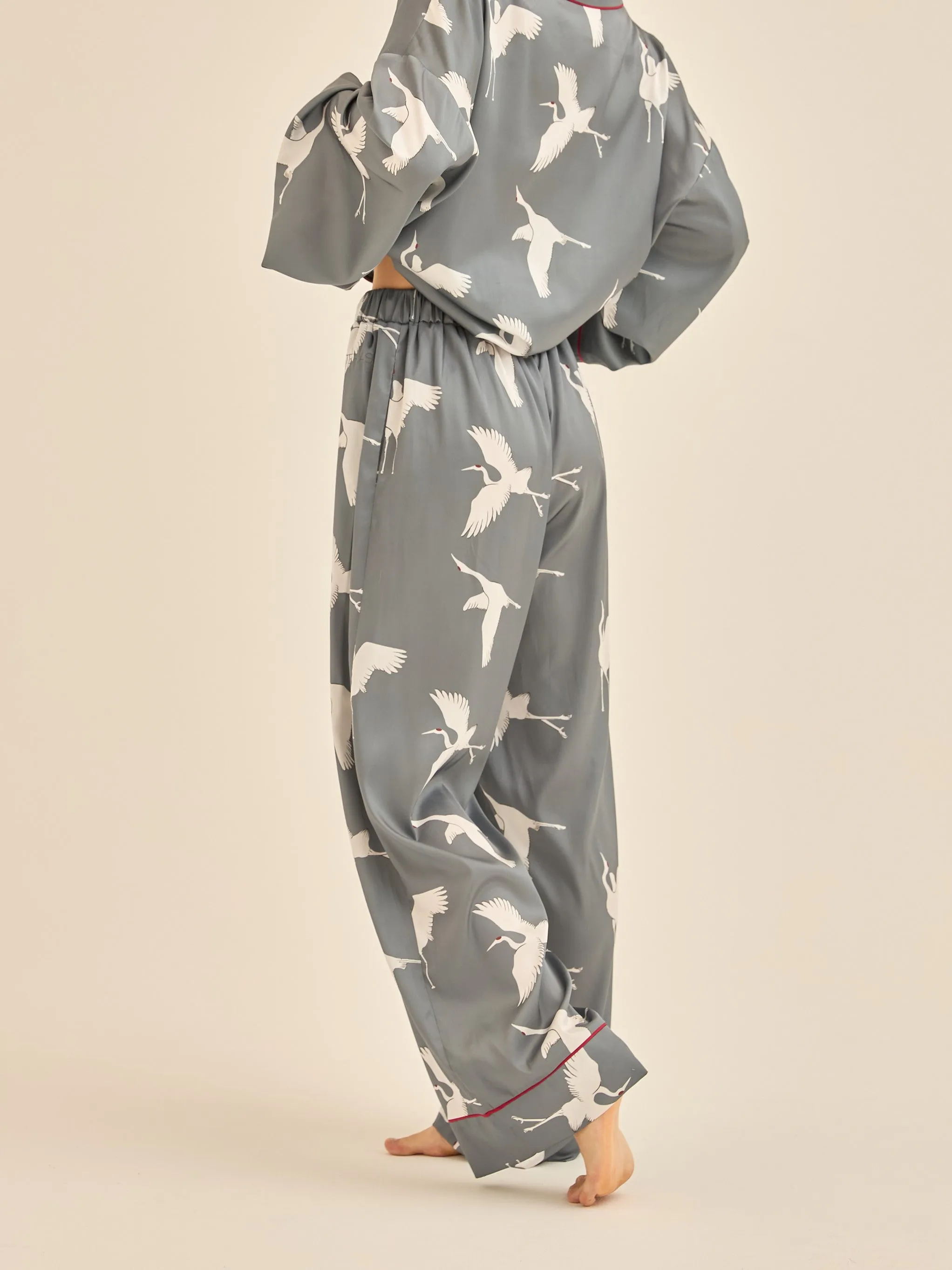 Chic Comfort Satin Pajama Pants / 薄墨(gray)
