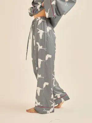 Chic Comfort Satin Pajama Pants / 薄墨(gray)