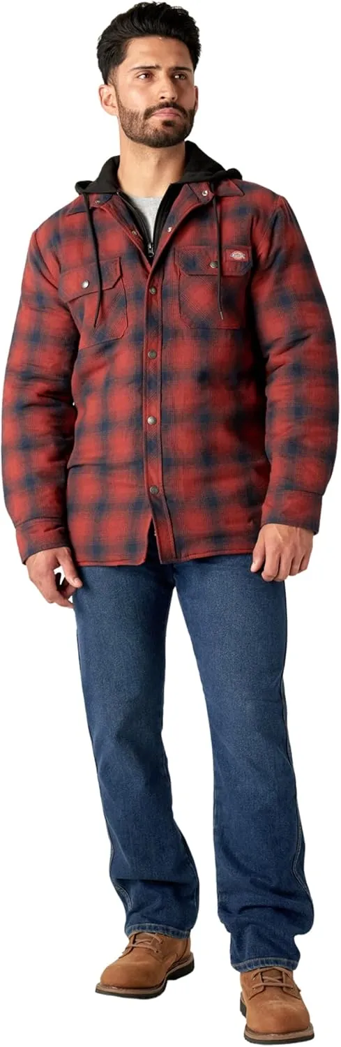 Dickies Men's Relaxed Fit Icon Hooded Quilted Shirt Jacket