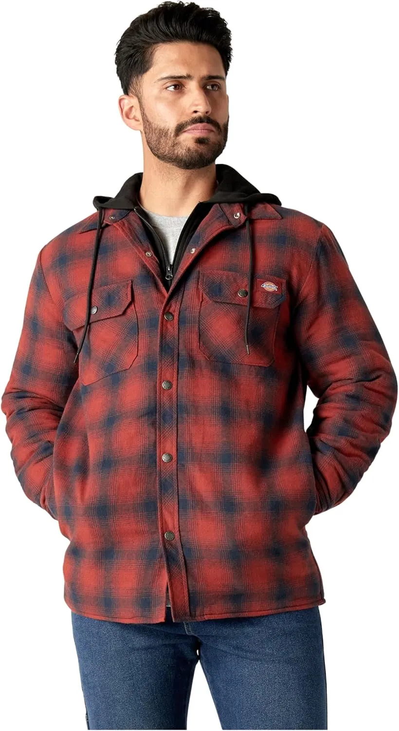 Dickies Men's Relaxed Fit Icon Hooded Quilted Shirt Jacket