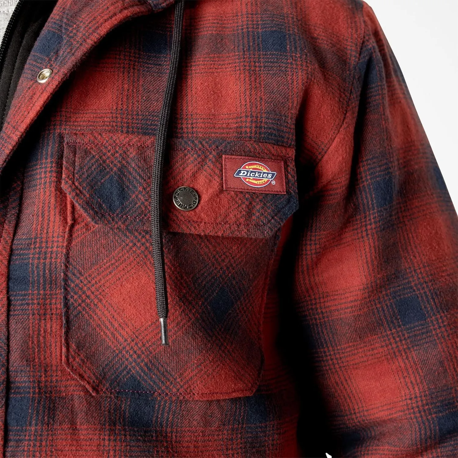Dickies Men's Relaxed Fit Icon Hooded Quilted Shirt Jacket
