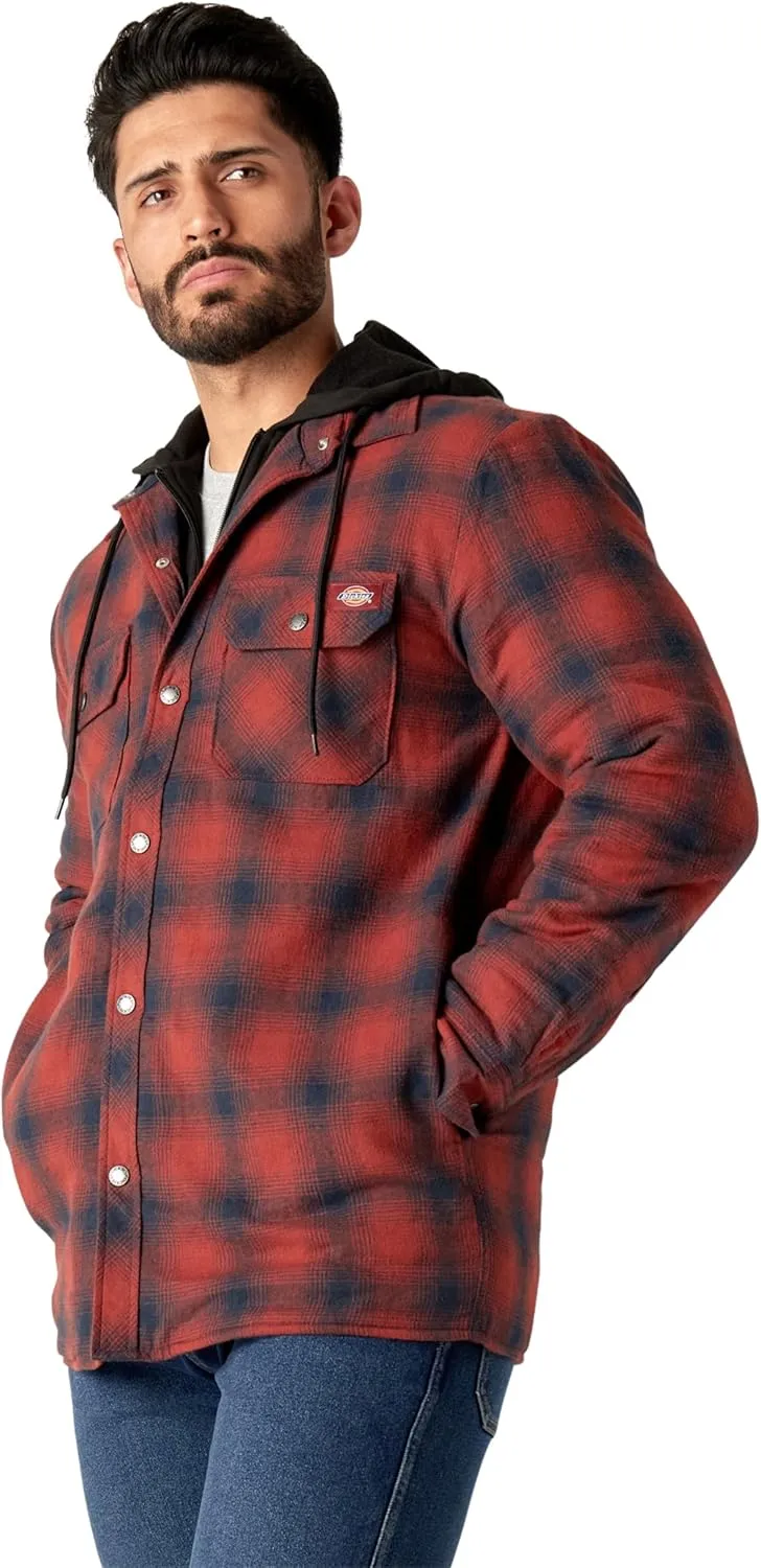 Dickies Men's Relaxed Fit Icon Hooded Quilted Shirt Jacket