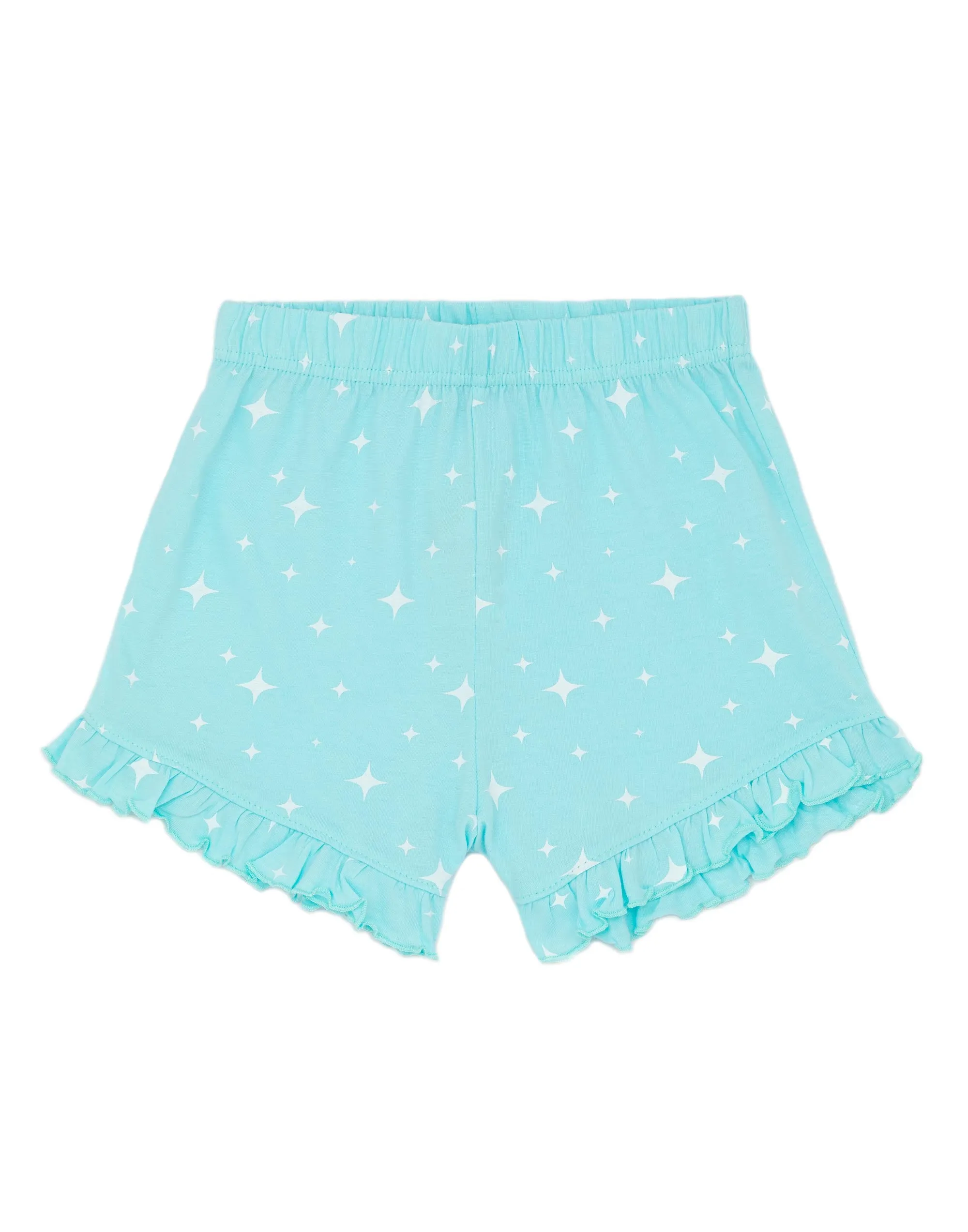 Disney Frozen Girls White Short Sleeve T-Shirt and Shorts Pyjamas