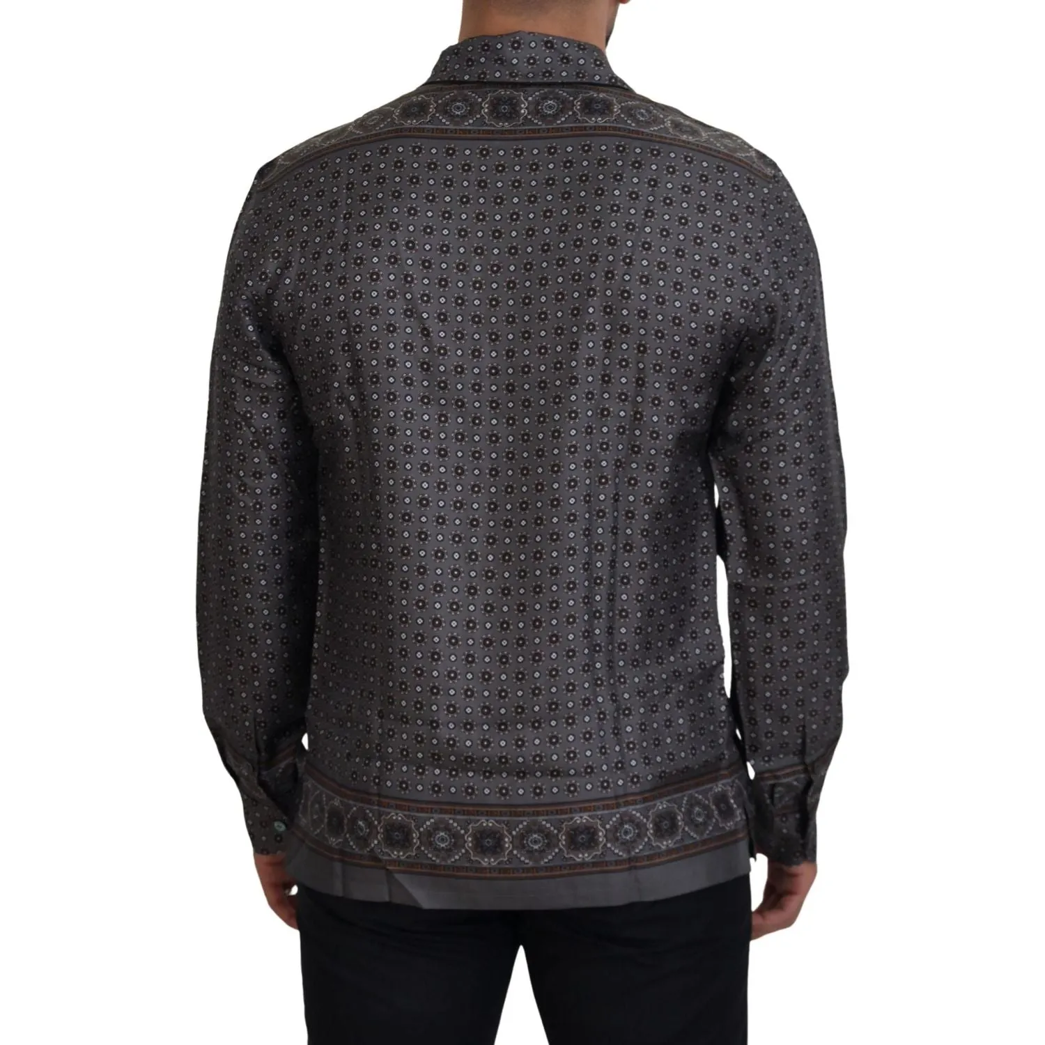 Dolce & Gabbana Elegant Silk Satin Baroque Shirt