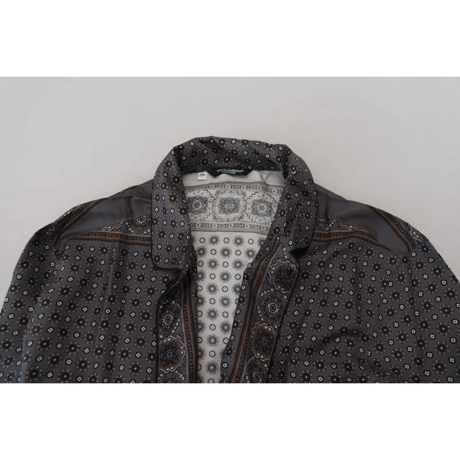 Dolce & Gabbana Elegant Silk Satin Baroque Shirt