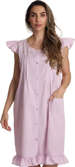 Dreamcrest 100% Cotton Sleeveless Night Gown for Women Cute Floral Summer Sleep Dress