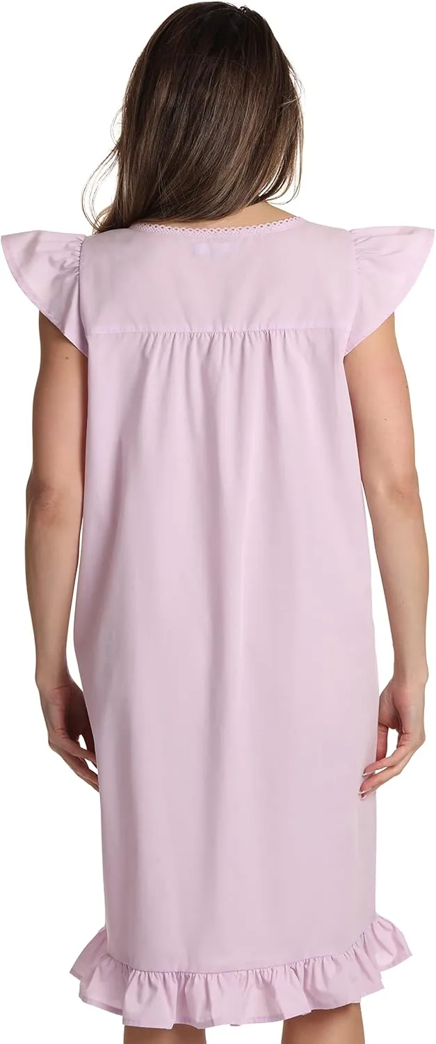 Dreamcrest 100% Cotton Sleeveless Night Gown for Women Cute Floral Summer Sleep Dress