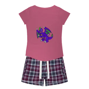 Emiletas Women's Sleepy Tee and Flannel Short