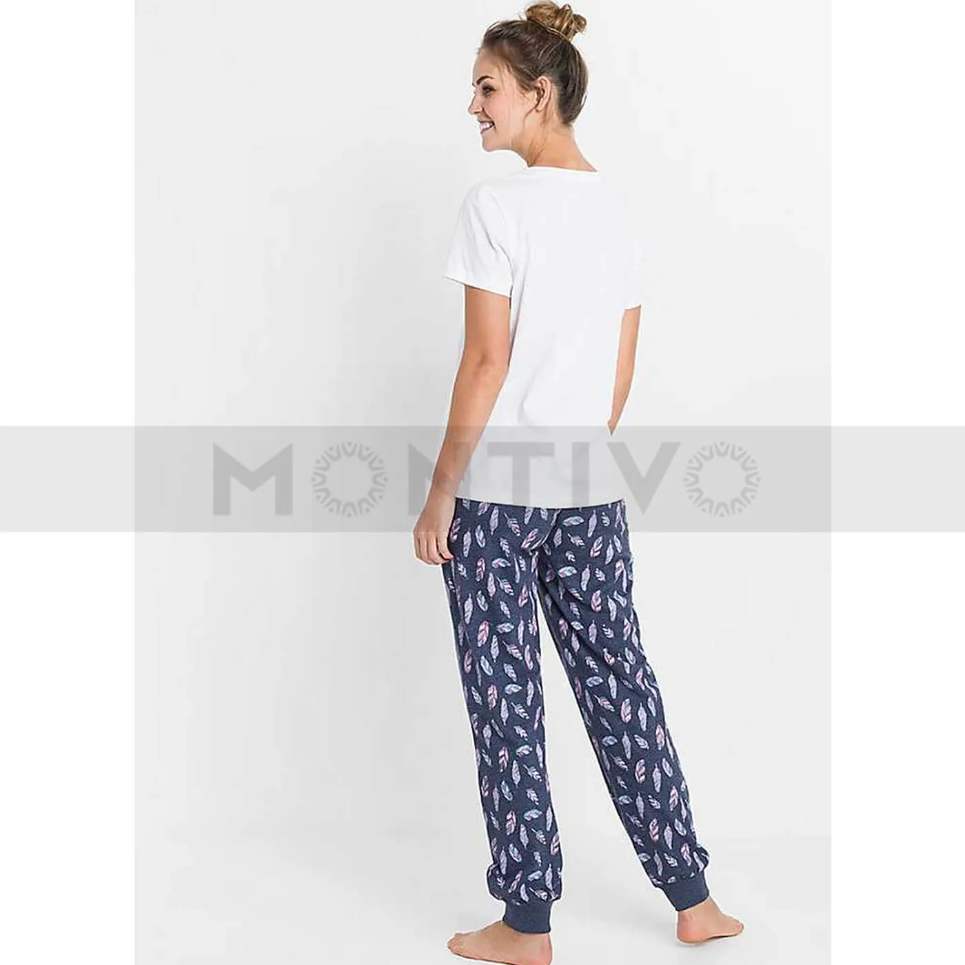 Feather Print Nightwear Suit
