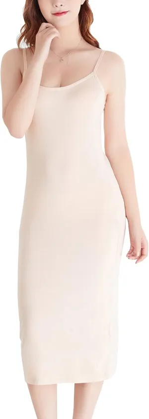FEOYA Women Full Slip for Under Dress Adjustable Spaghetti Strap Cami Dress Nightgown Chemise