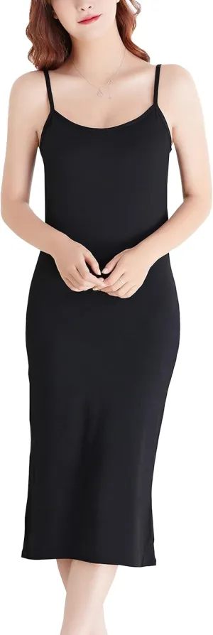 FEOYA Women Full Slip for Under Dress Adjustable Spaghetti Strap Cami Dress Nightgown Chemise