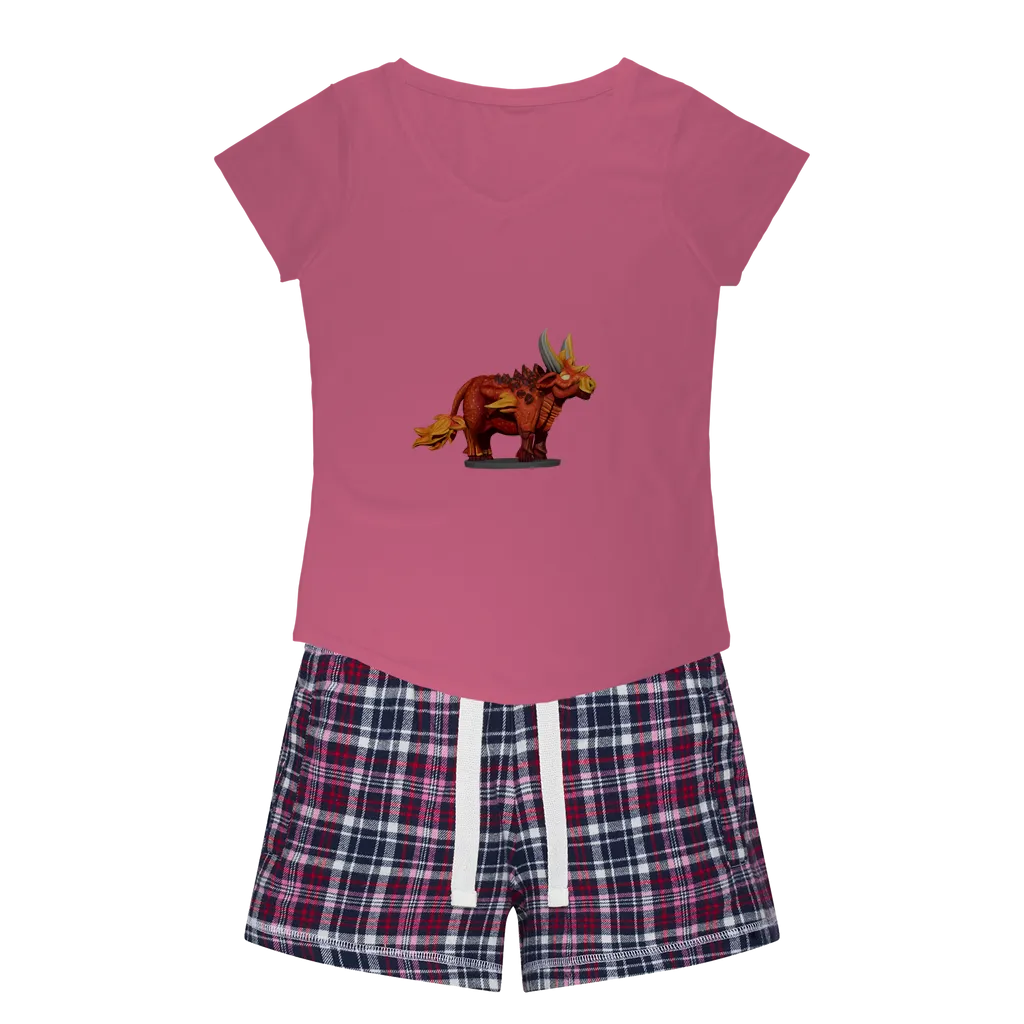 Fire Bull Women's Sleepy Tee and Flannel Short