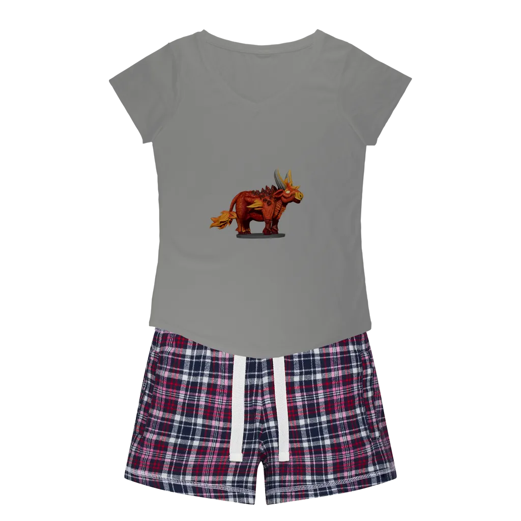 Fire Bull Women's Sleepy Tee and Flannel Short