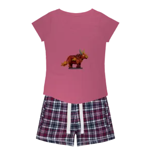 Fire Bull Women's Sleepy Tee and Flannel Short