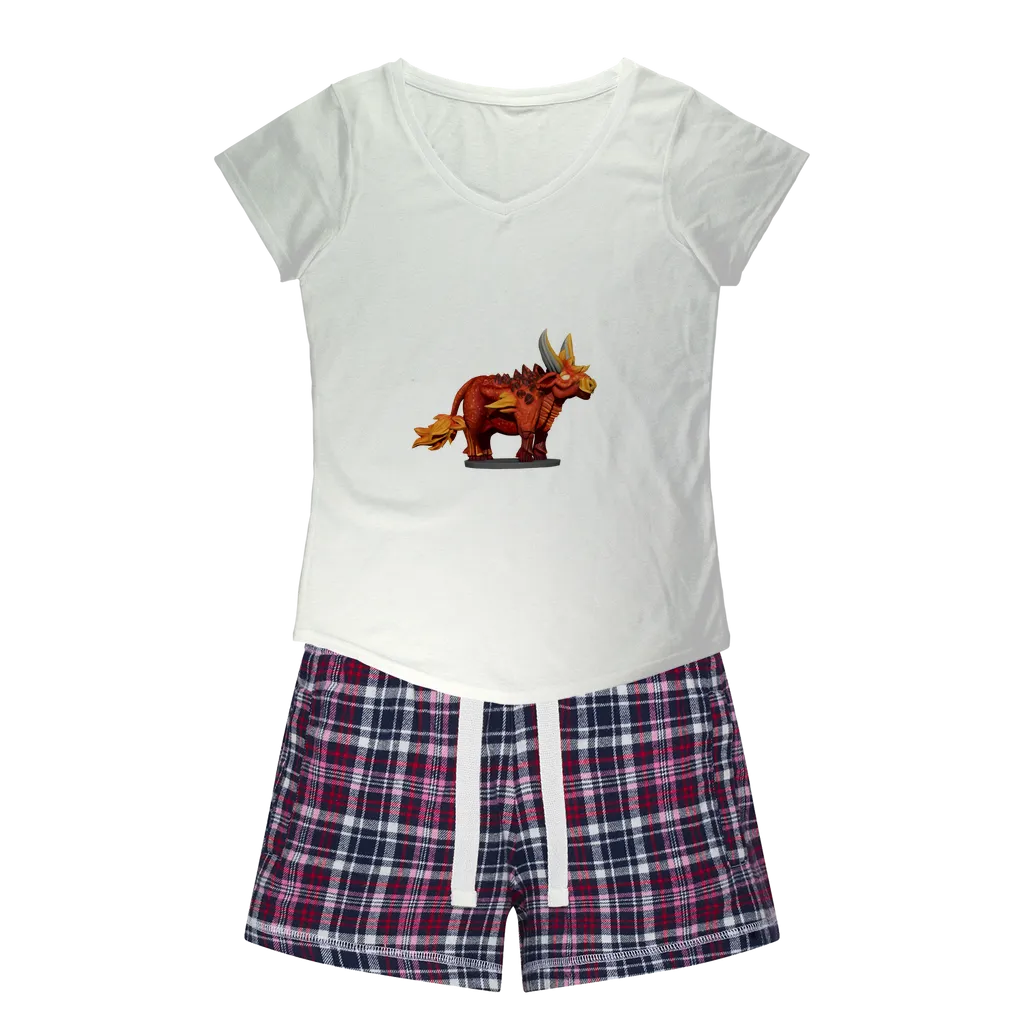 Fire Bull Women's Sleepy Tee and Flannel Short