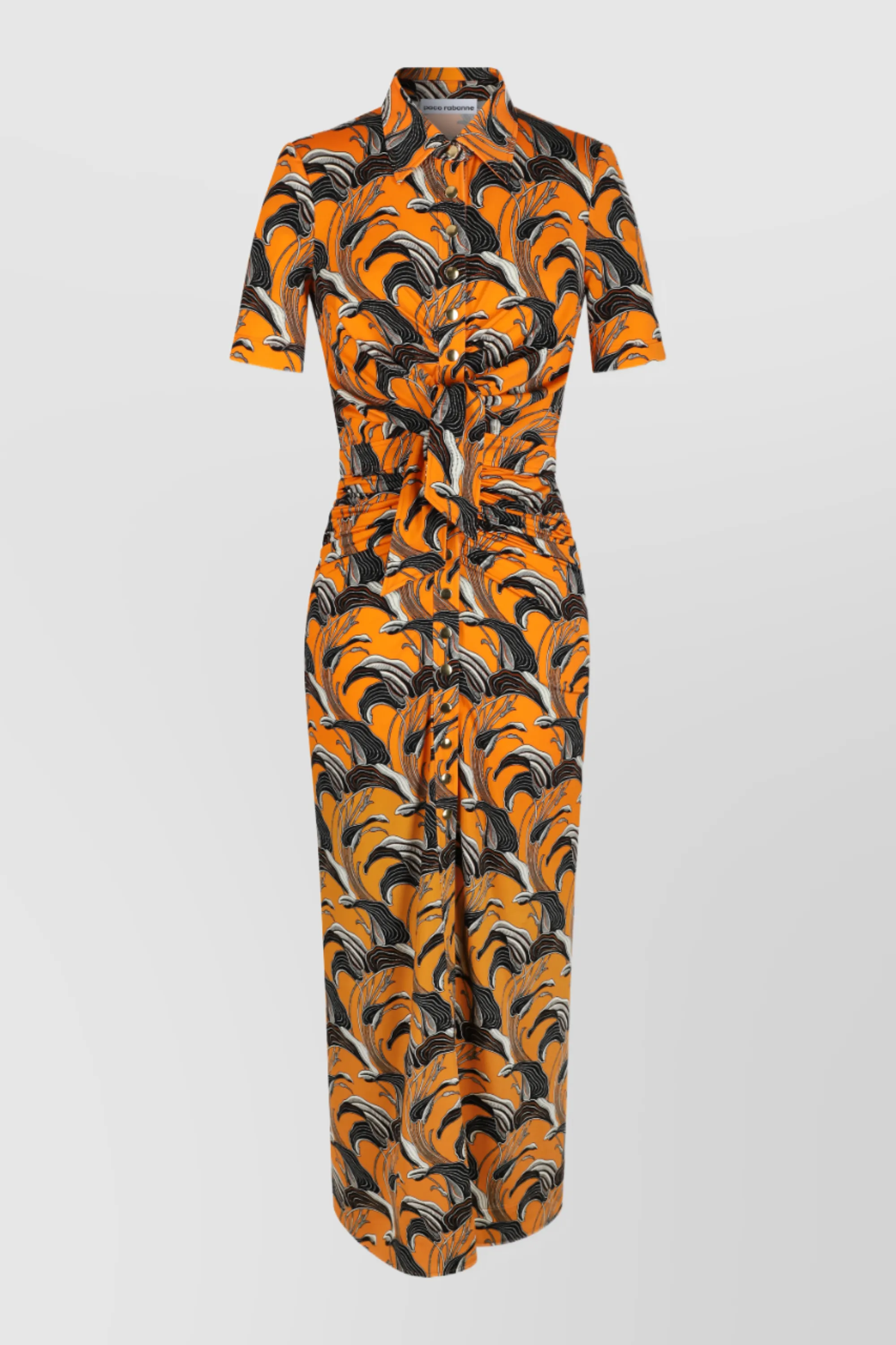 Flower printed ruched maxi dress