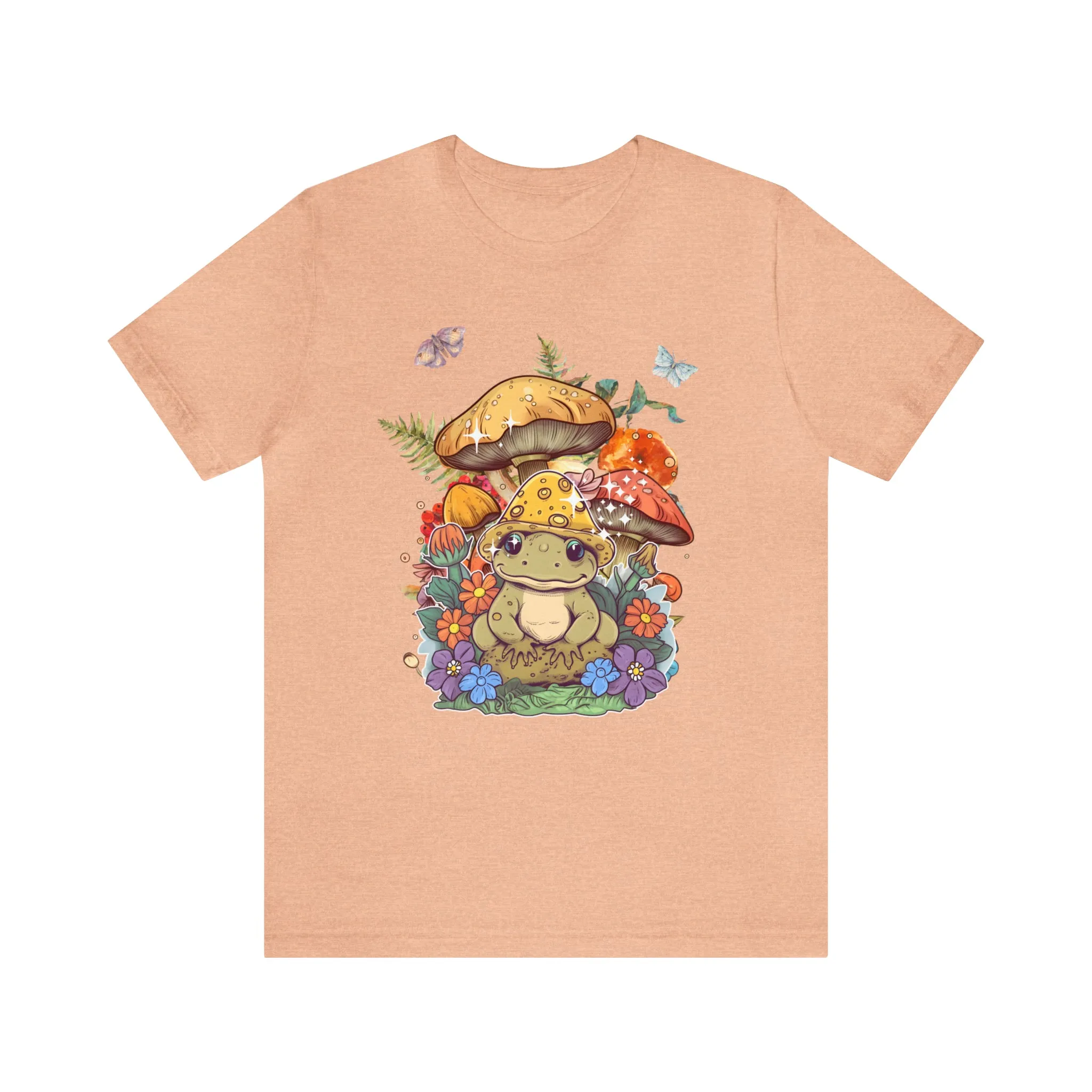 Frog and mushroom cute Unisex Jersey Short Sleeve Tee