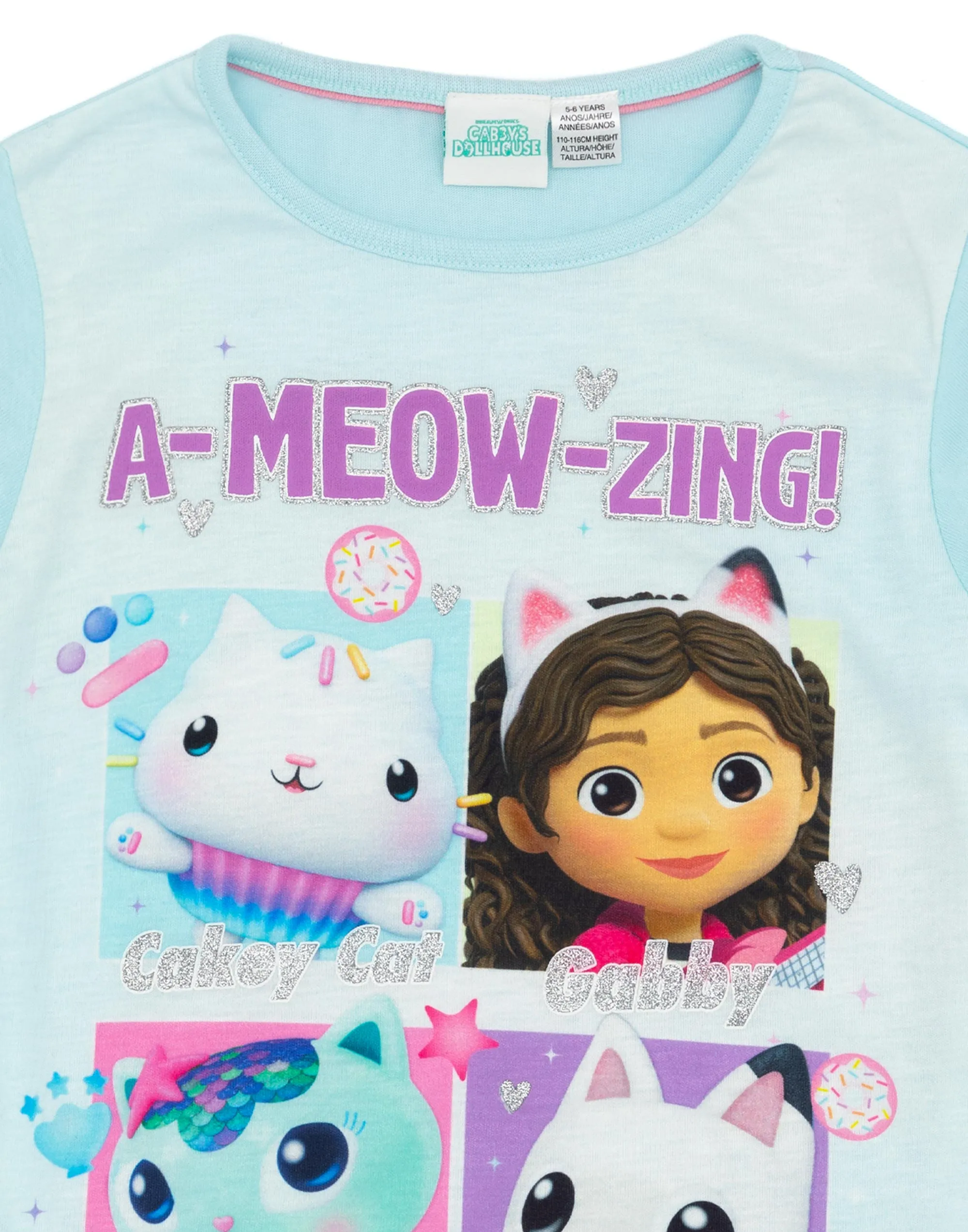 Gabby's Girls Blue Short Sleeve T-Shirt And Shorts Pyjamas