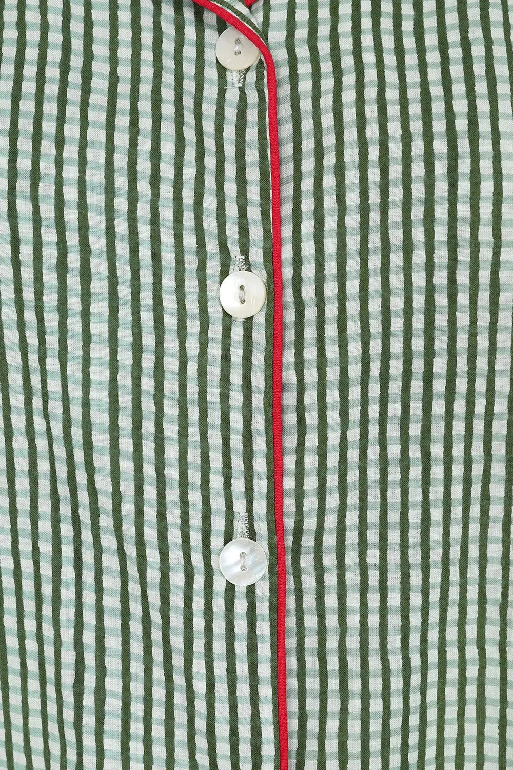 Green Gingham Long Pyjama Set