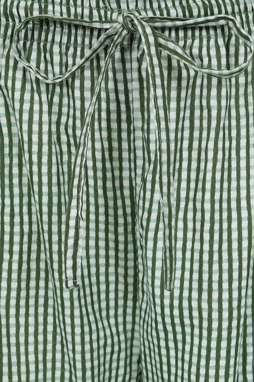 Green Gingham Long Pyjama Set