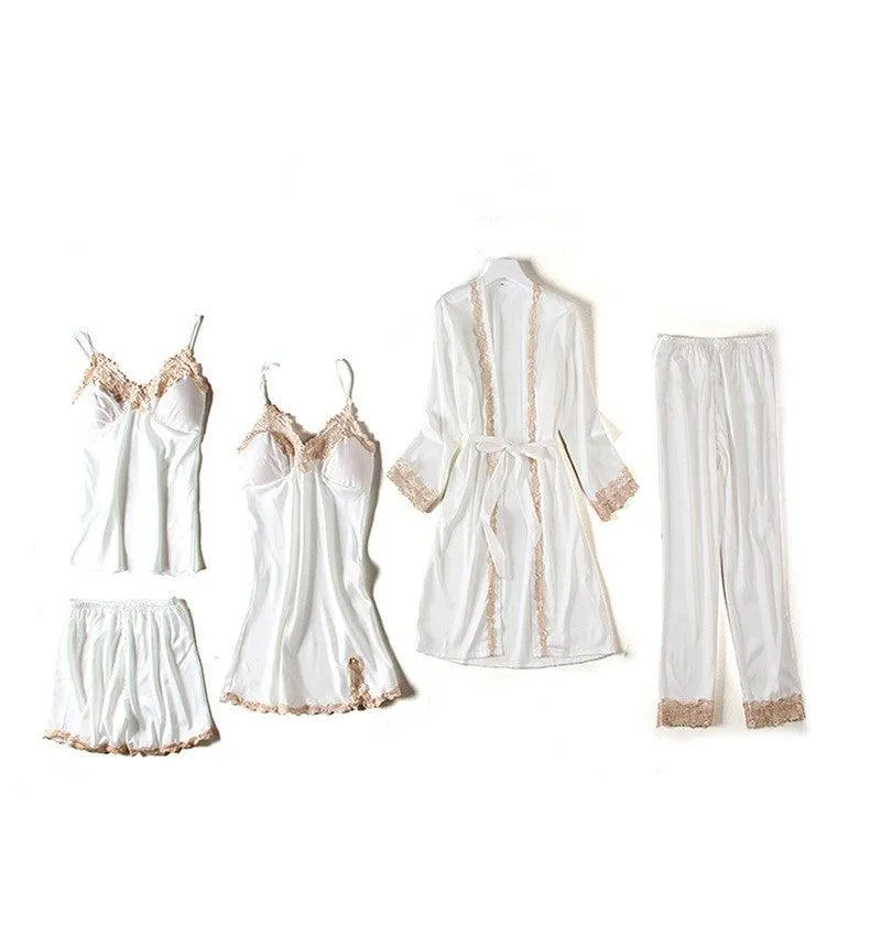 Ice Silk Five Piece Sleeping Dress