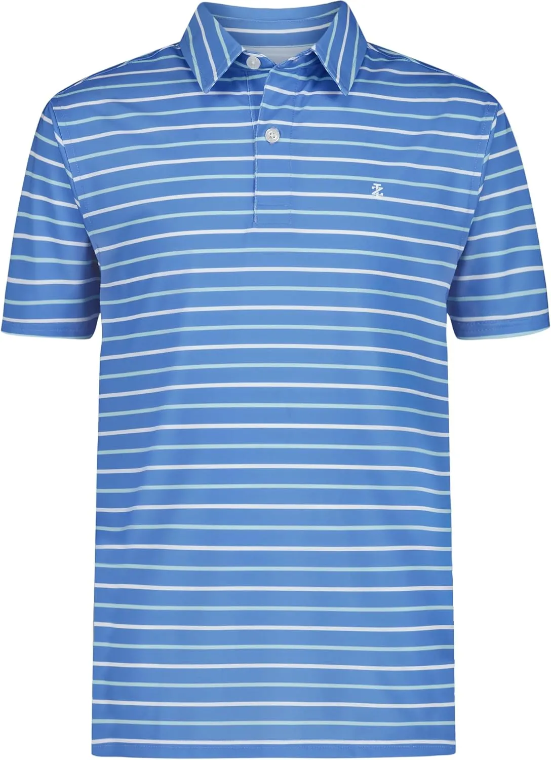 IZOD Boys' Performance Golf Grid Short Sleeve Stretch Collared Polo Shirt