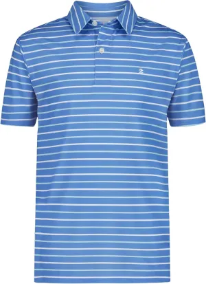 IZOD Boys' Performance Golf Grid Short Sleeve Stretch Collared Polo Shirt