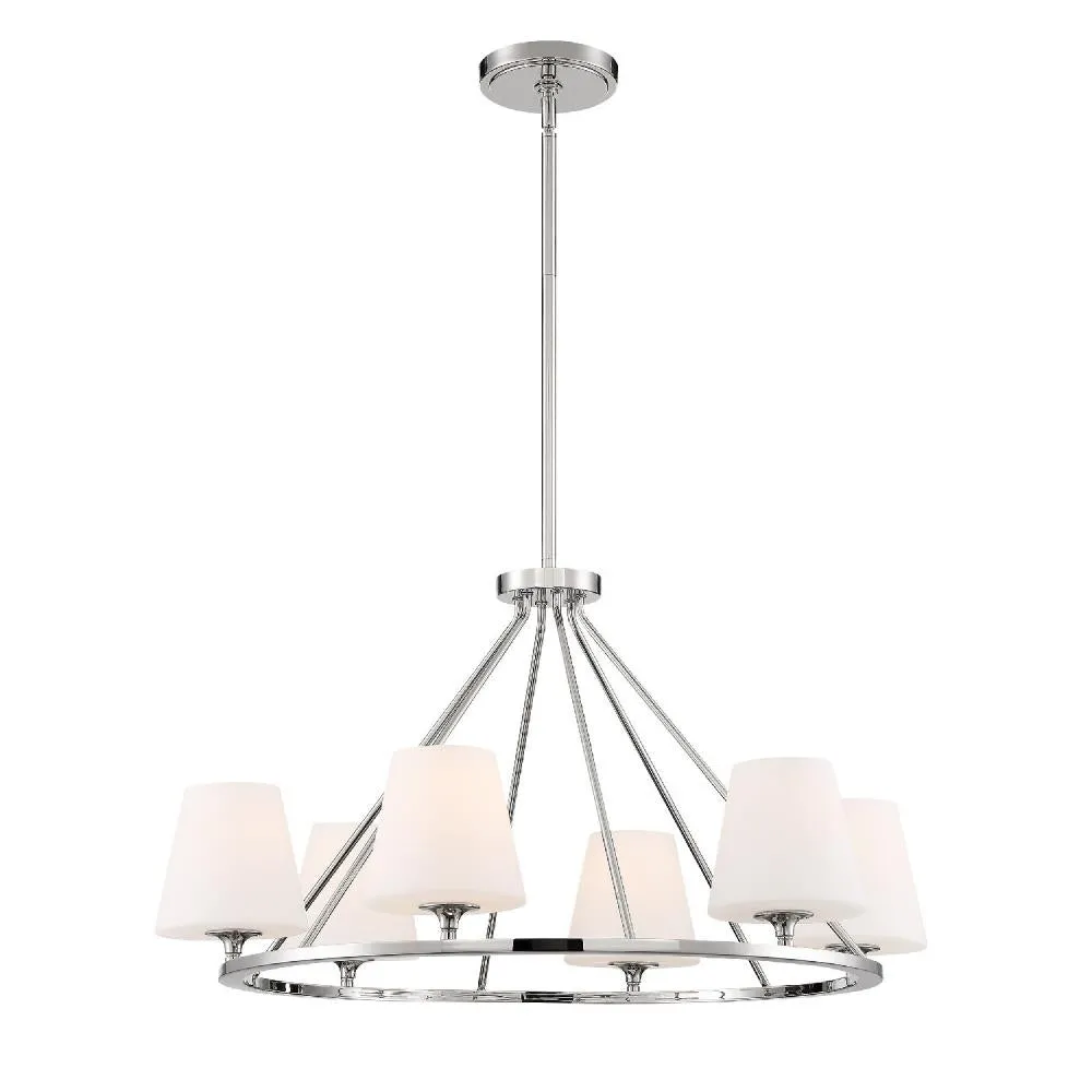 Keenan 6 Light Polished Nickel Chandelier