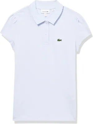 Lacoste Girls' Scalloped Collar Mini Piqu Polo Shirt
