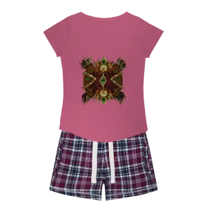 Magic Counter Shield Women's Sleepy Tee and Flannel Short