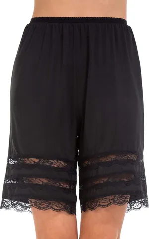 MANCYFIT Half Slip Shorts Culotte for Women Split Skirt Lace Pettipants Snip 7-9 Inseam
