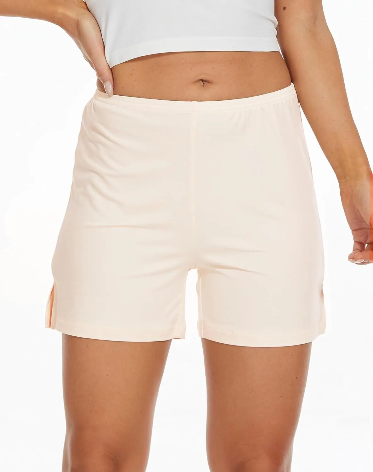 MANCYFIT Pettipants Half Slip for Women Shorts Culotte Split Bloomers Loose Pajama Pants 4" Inseam