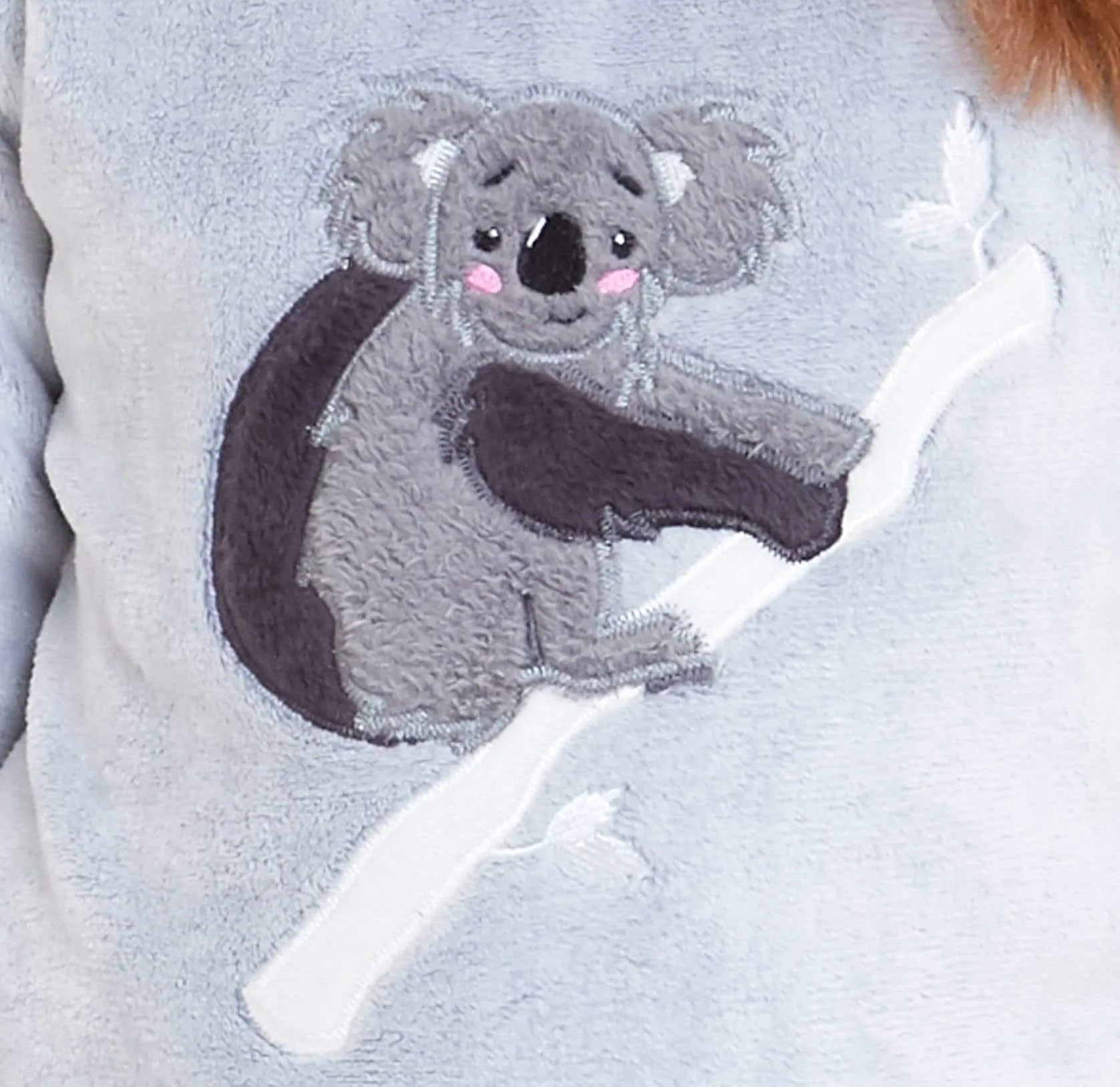Matching Mother Daughter Koala Bear Hooded Pyjama Set Soft Plush Fleece Flannel Loungewear Nightwear for Women and Girls by Daisy Dreamer