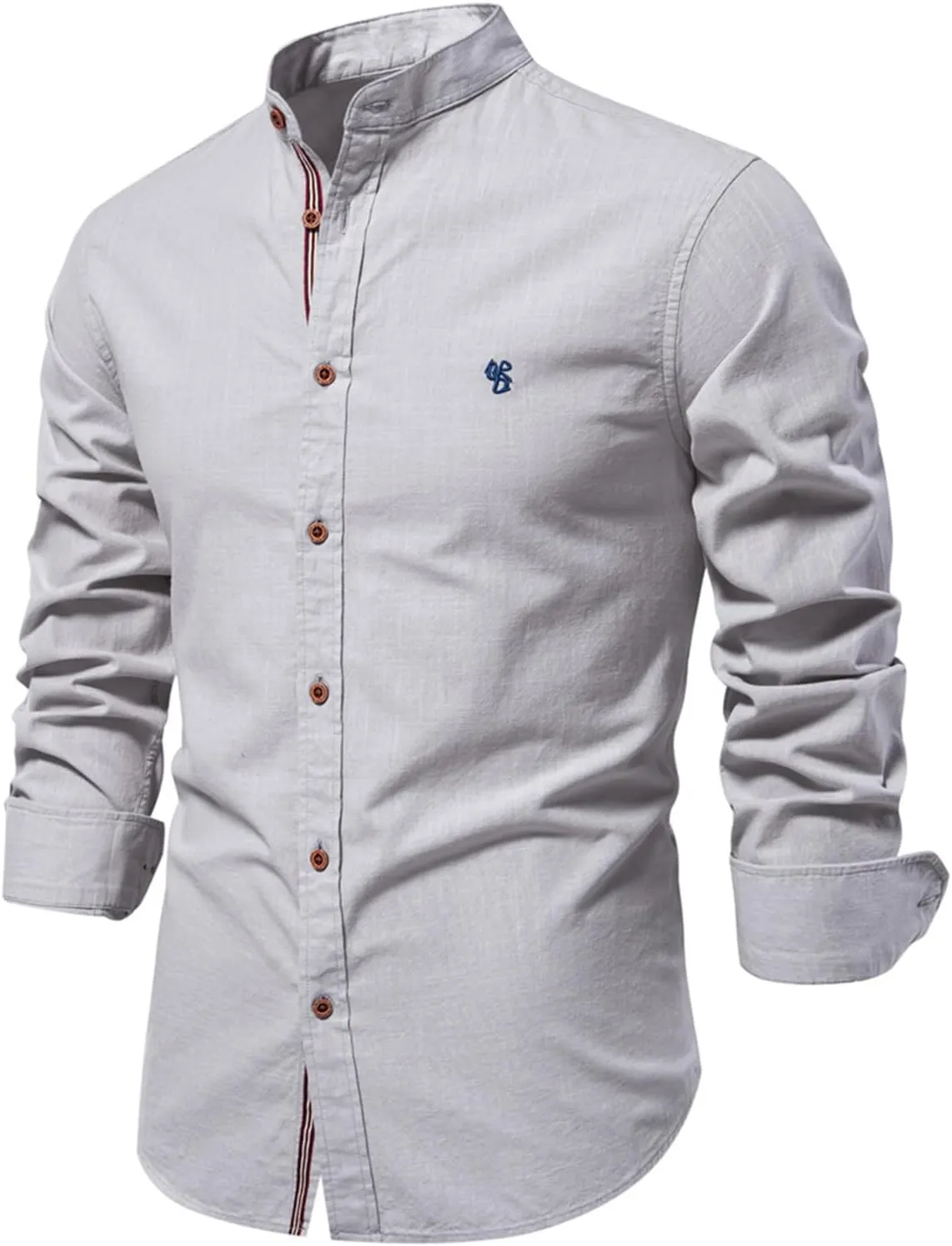 Men's Medium Blue Cotton Casual Button Down Long Sleeve Shirt