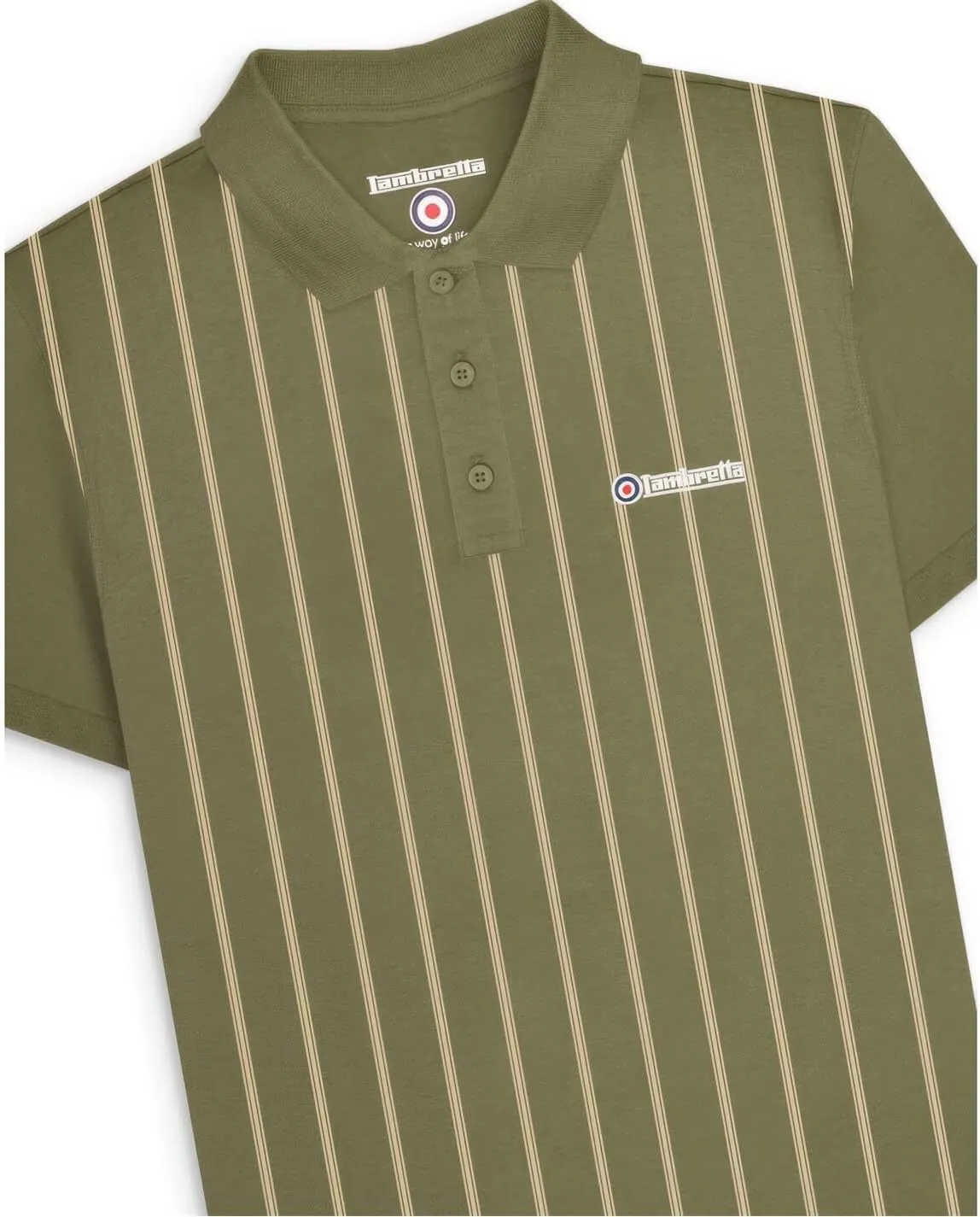Mens Pinstripe Short Sleeve Contrast Collar Polo Shirt - Navy/White