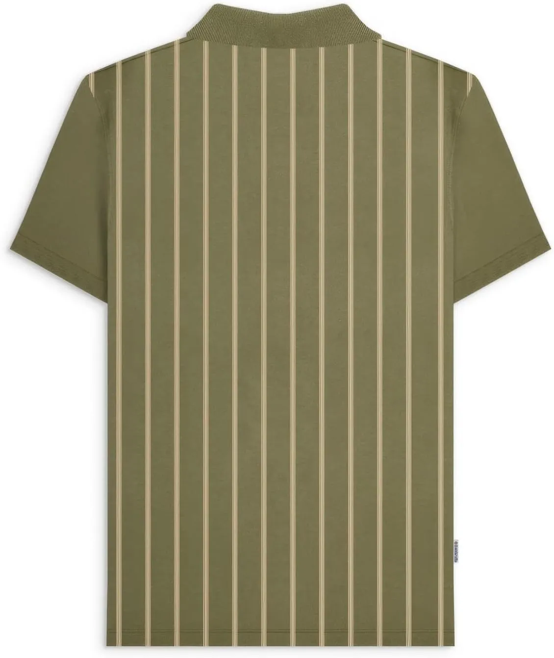 Mens Pinstripe Short Sleeve Contrast Collar Polo Shirt - Navy/White