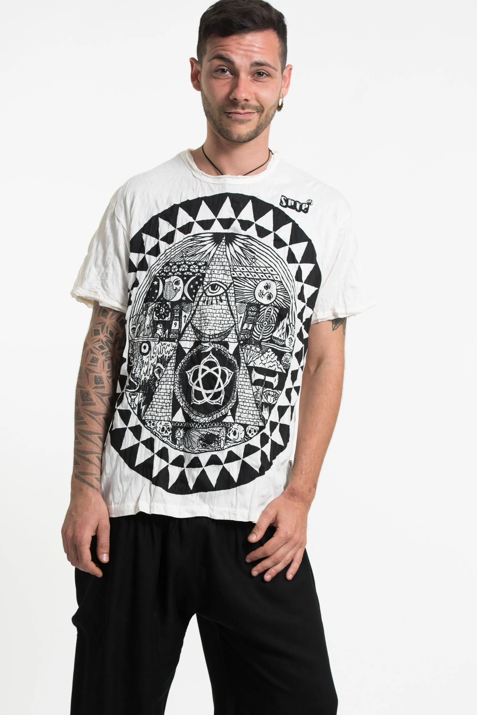 Mens Pyramid Eye T-Shirt in White