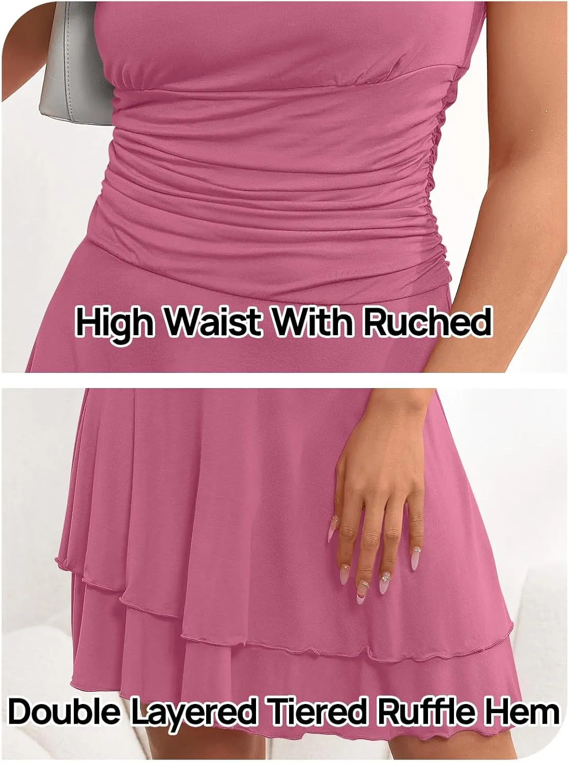 MEROKEETY Women's 2025 Summer Strapless Tube Dress Sexy Off Shoulder Ruffle Tiered Flowy Mini Dresses