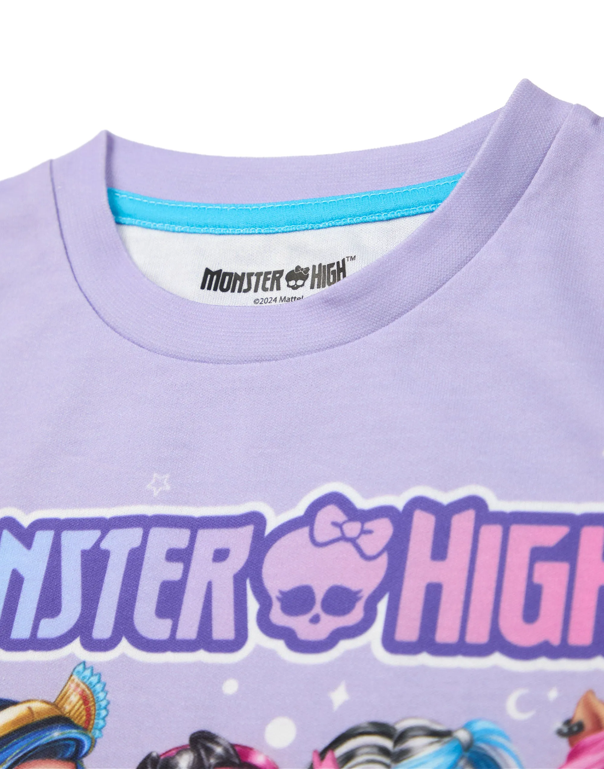 Monster High Girls Purple Short Sleeve Long Leg Pyjamas