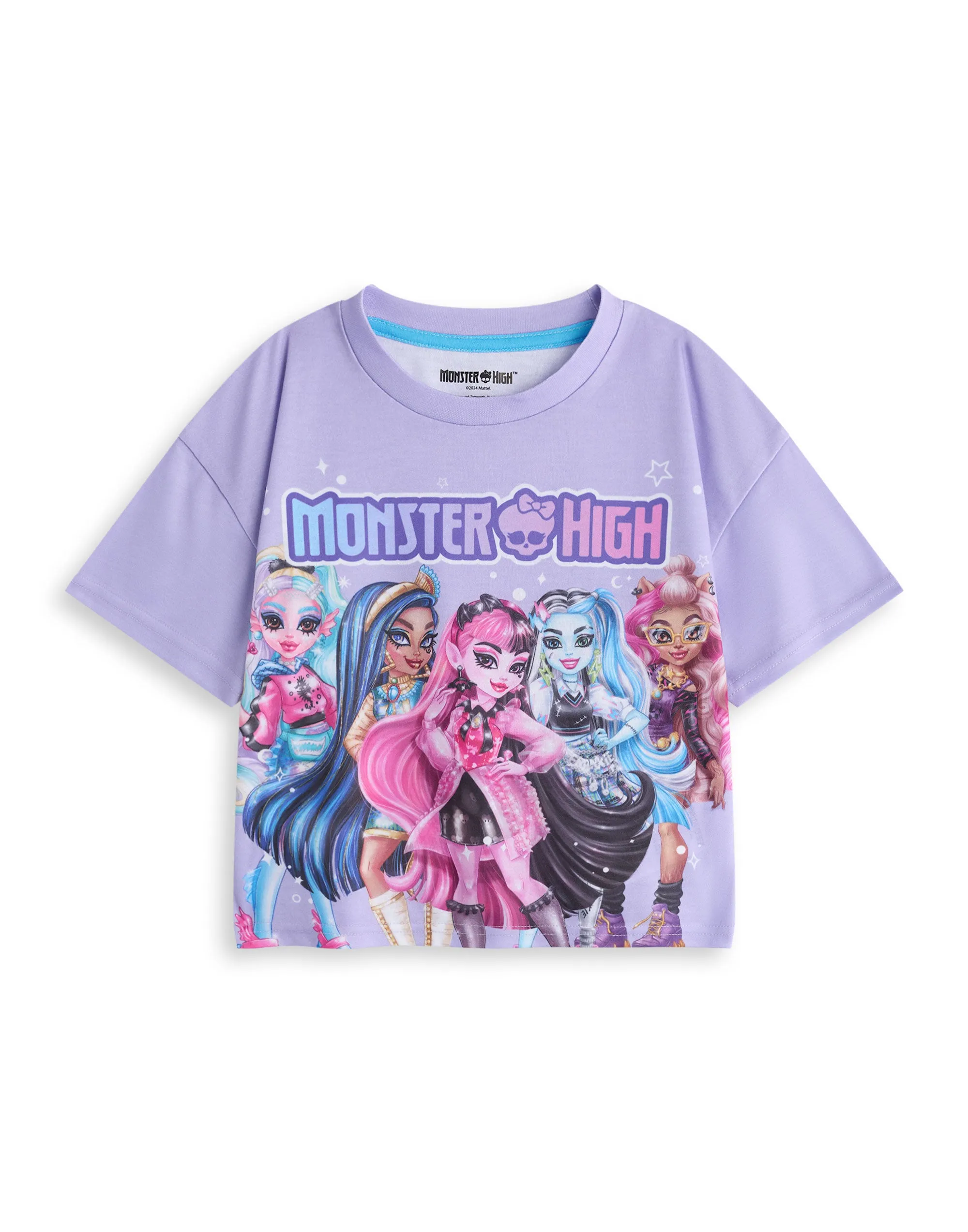 Monster High Girls Purple Short Sleeve Long Leg Pyjamas