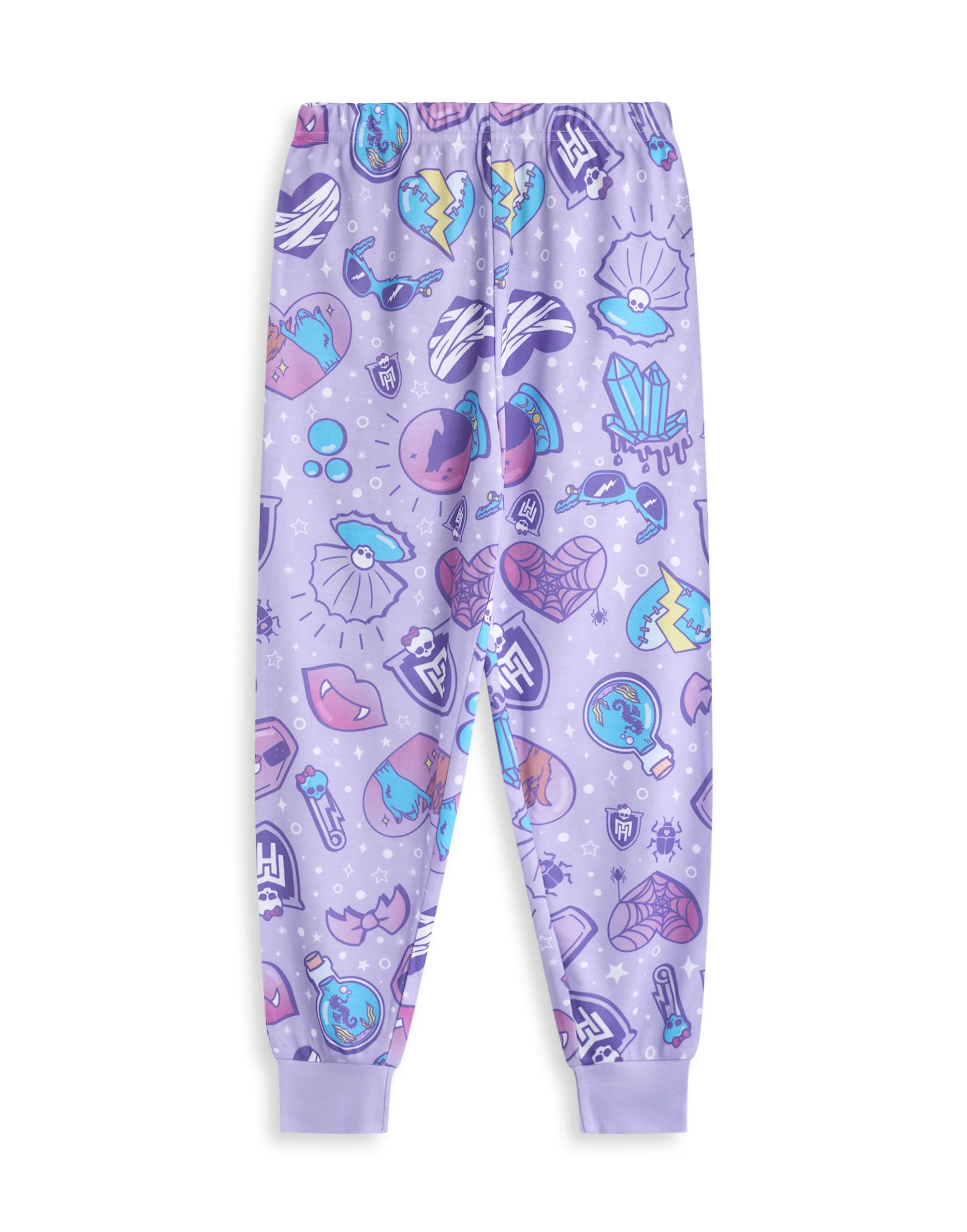 Monster High Girls Purple Short Sleeve Long Leg Pyjamas