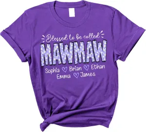 NAZENTI Personalized Grandma Shirts, Custom Mama Purple Daisy Shirt With Kids Names, Mothers Day Sweatshirt Gifts for Women