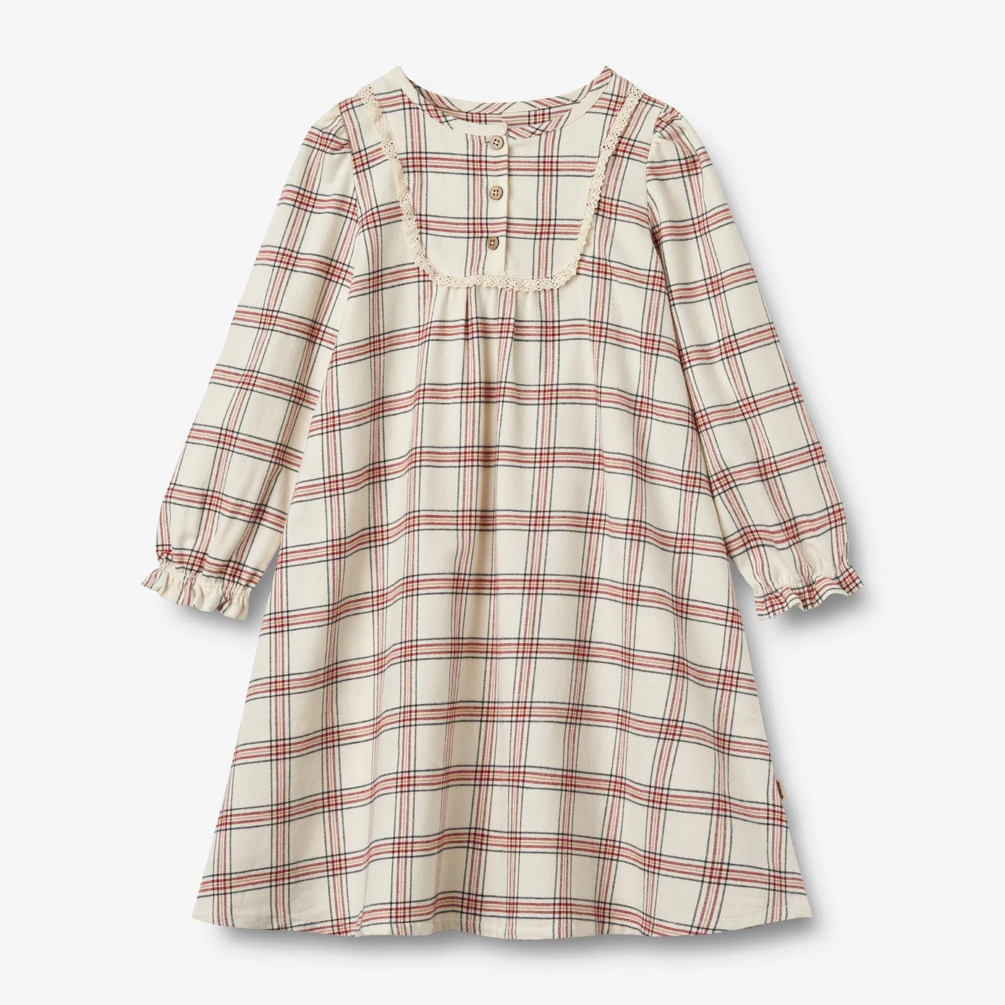 Nightgown Gudrun - eggshell check