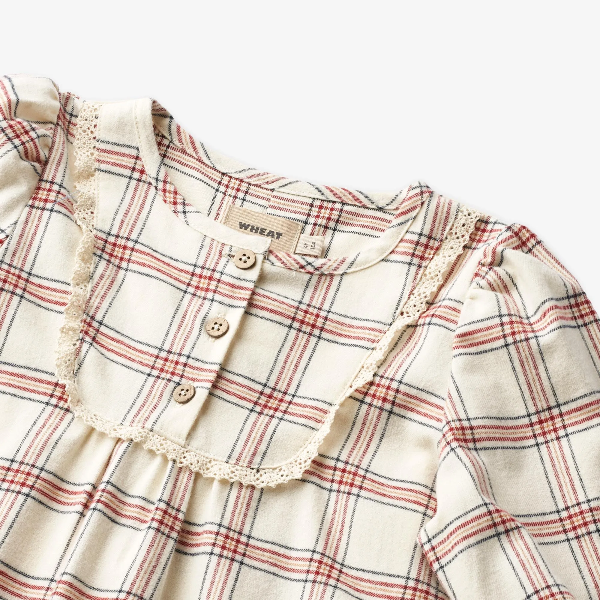 Nightgown Gudrun - eggshell check