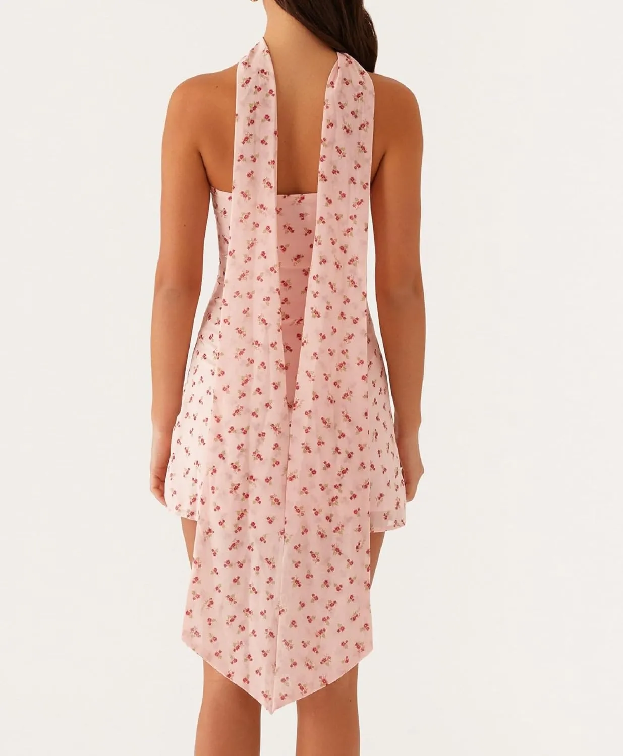 NUFIWI Sexy Floral Strapless Tube Mini Dress Y2K Slim Fit Backless Short Bandeau Dress Going Out Night Party Vocation Dresses