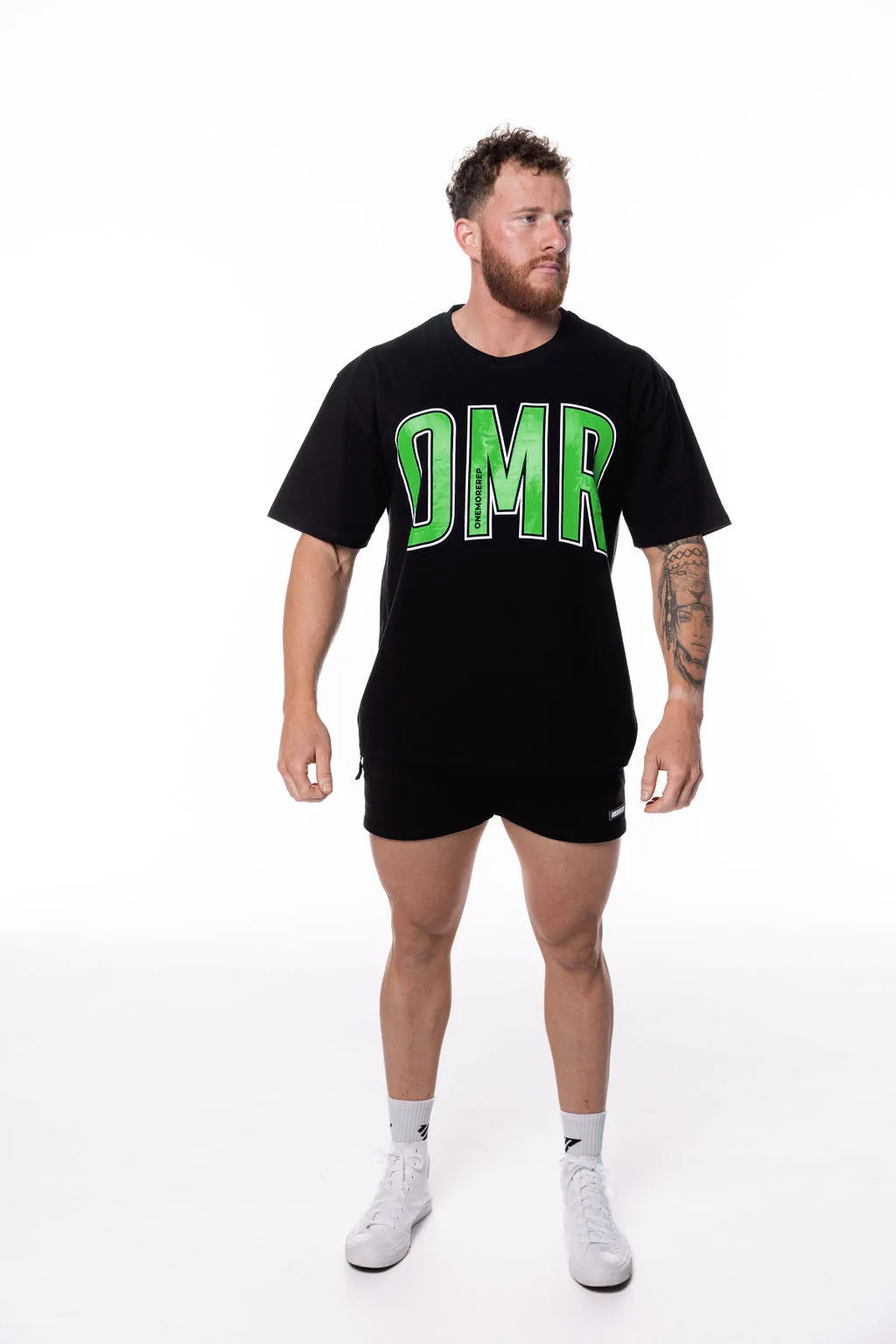 Oversized Pump Tee Black/Apple Green
