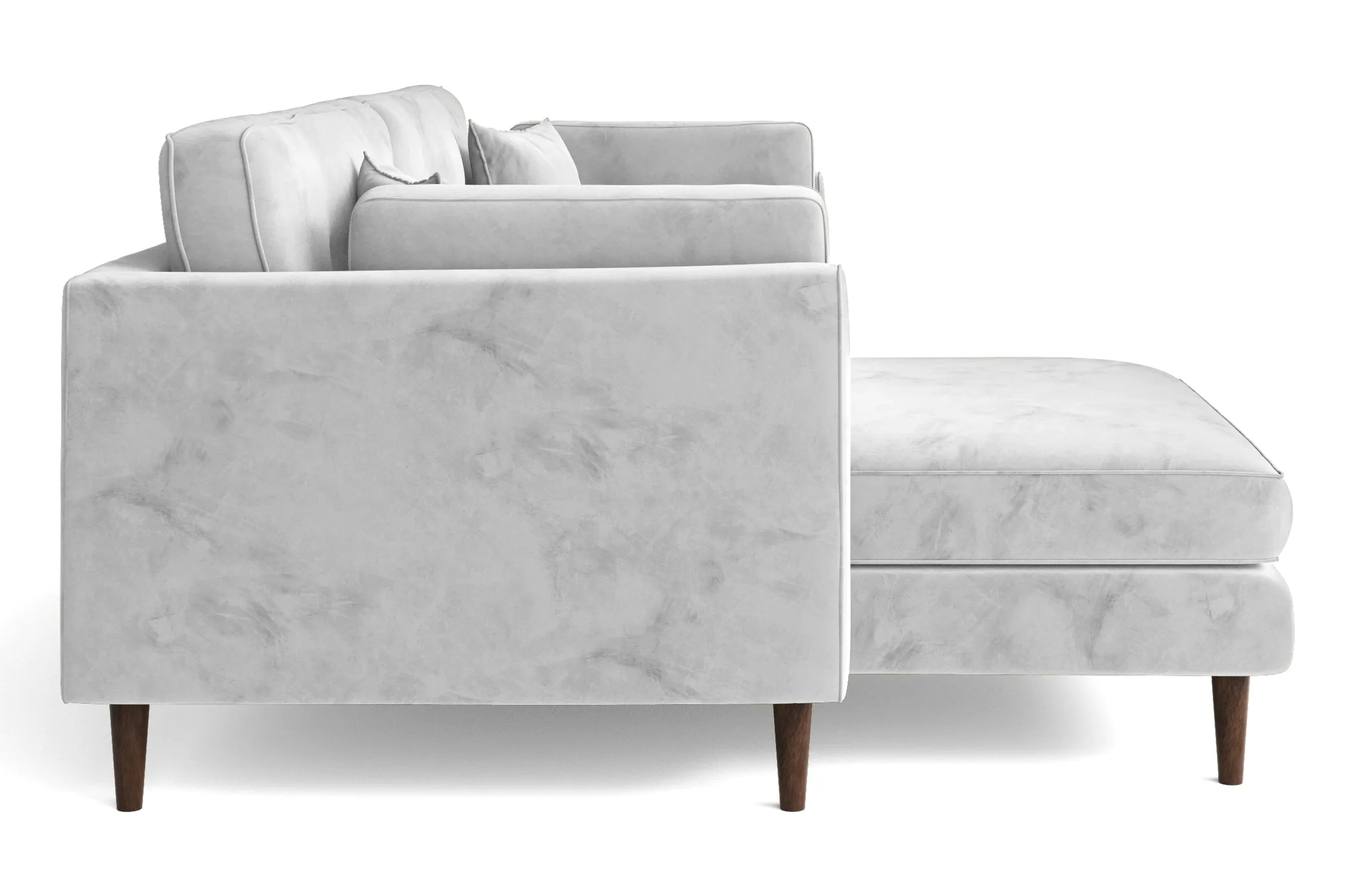 Ragusa 3 Seater Left Hand Facing Chaise Lounge Corner Sofa White Velvet